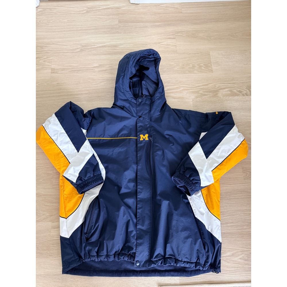 Columbia Michigan Wolverines Hooded Jacket XXL Navy Yellow Colorblock XM5713